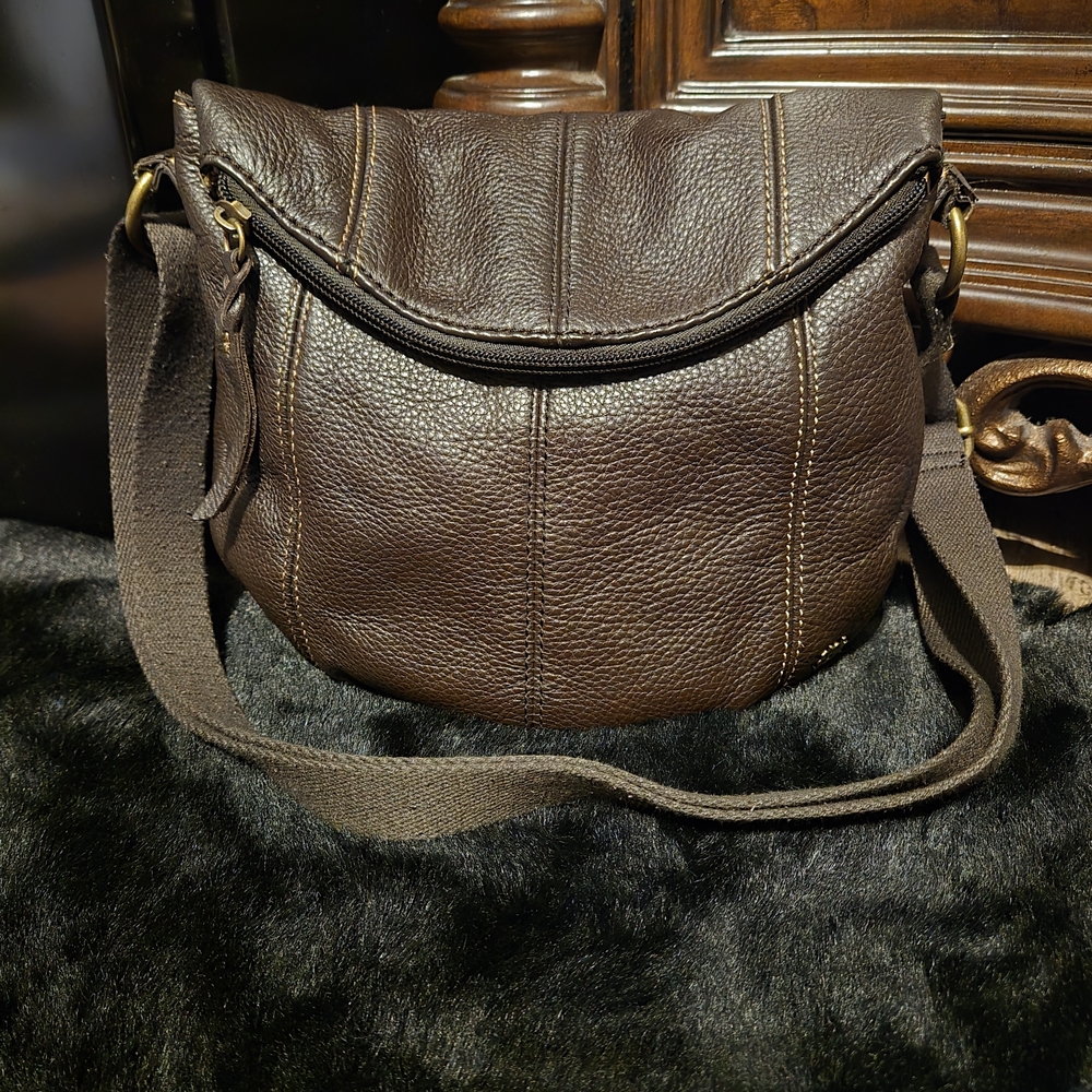 The Sak Dark Brown Leather Crossbody Bag
